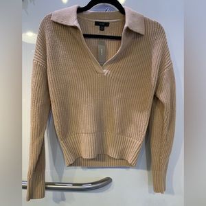 J Crew Collared Polo Cotton Sweater Extra Small Khaki NEW